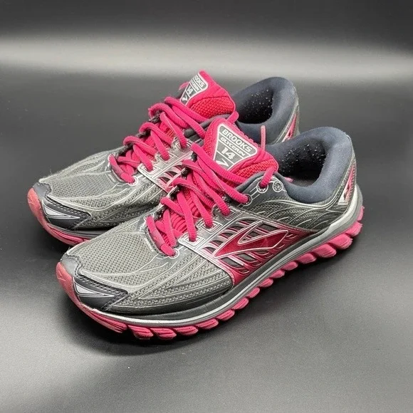 Brooks Glycerin 14 Women's Running Shoes Gray Pink Size 7.5 Athletic Sneakers - Picture 1 of 6